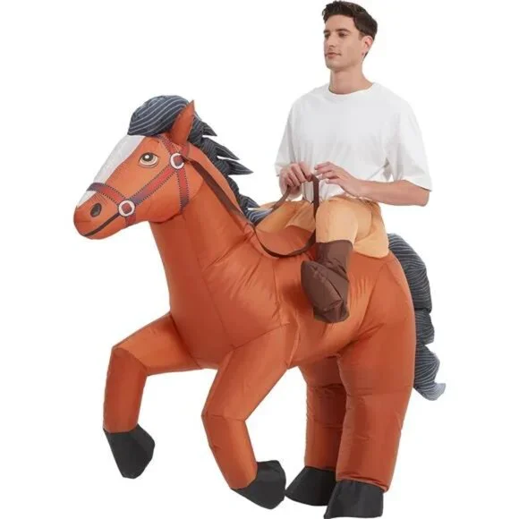 Inflatable Costume Adult,Blow Up Horse Suit,Ride On Halloween Costumes - Picture 6 of 7